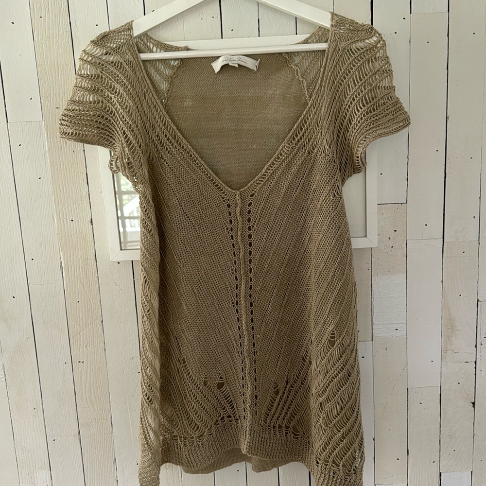 Urban Zen crochet knit short sleeve top